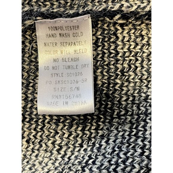 Racheal Buffalo Check Blue/Gray Open Cardigan Knit Sweater S/M Pockets long soft - Picture 3 of 5